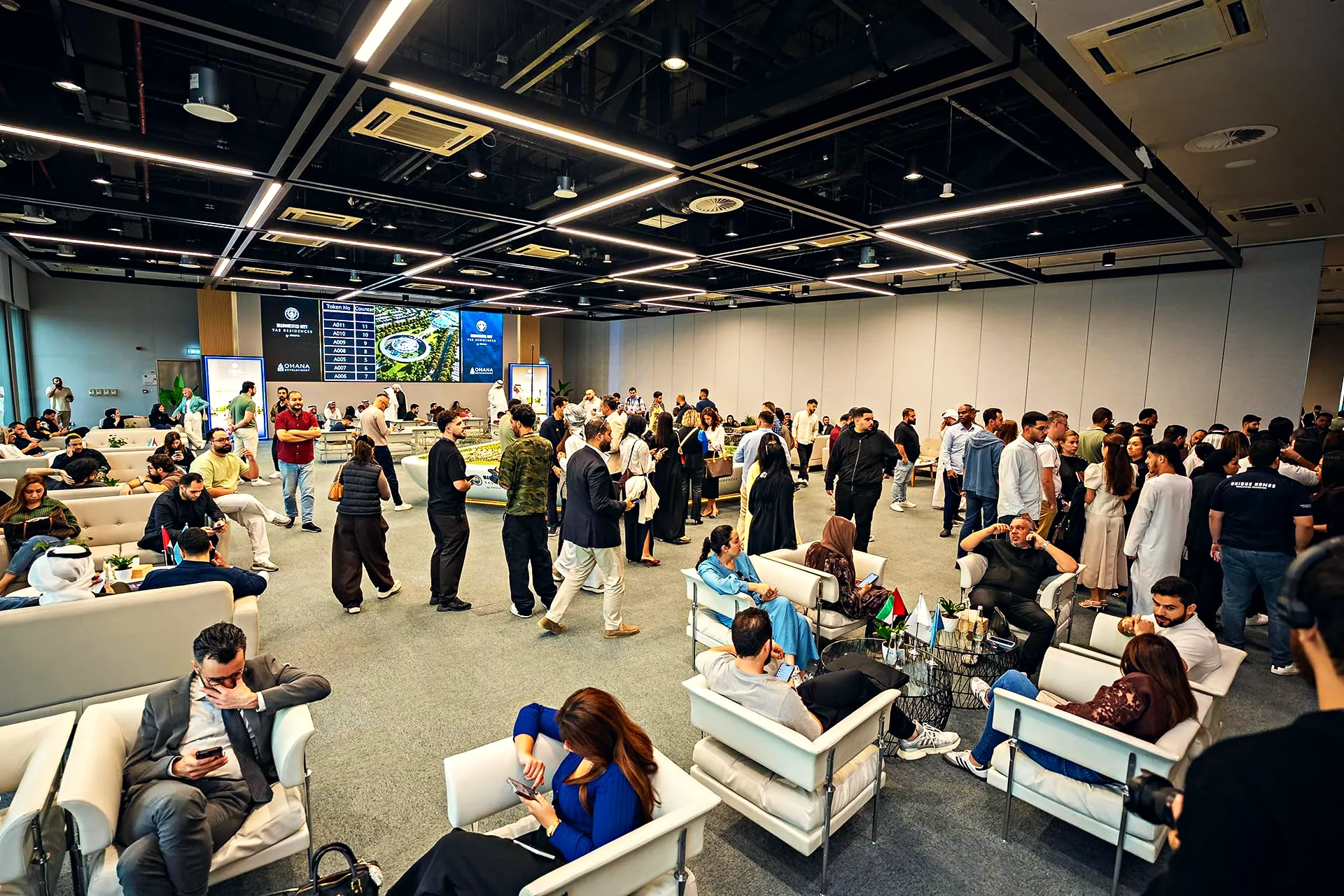 Inside the sales centre during the record launch
