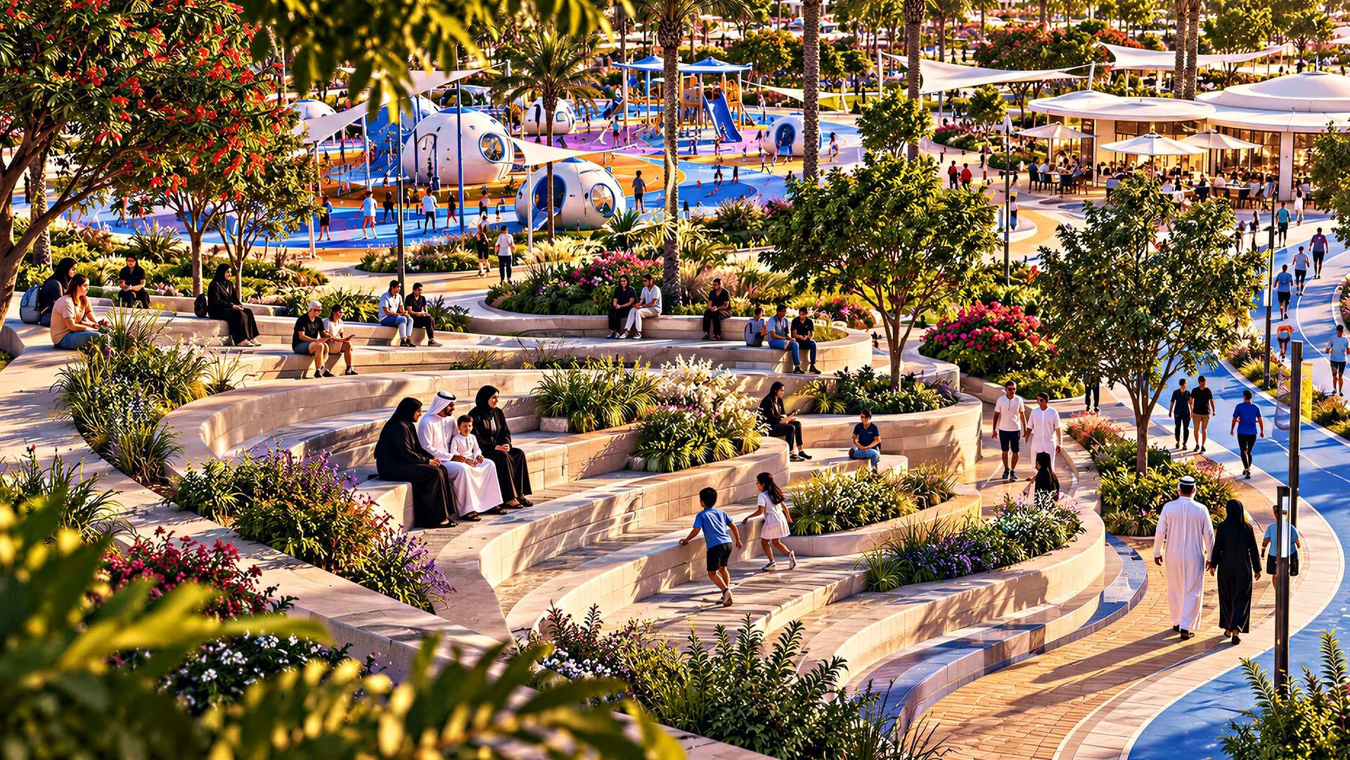 The amphitheatre terraces